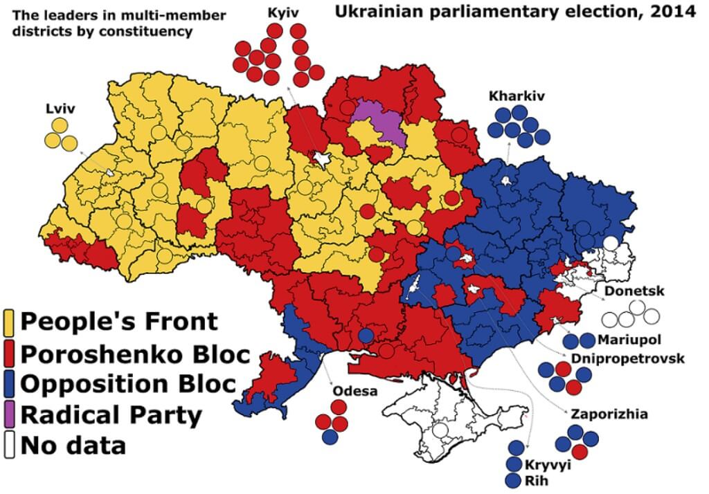 Map of Election 2014 for Parliament