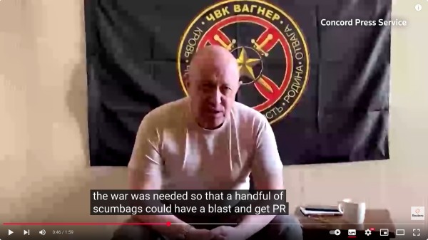 Screenshot of Reuters video with Prigozhin