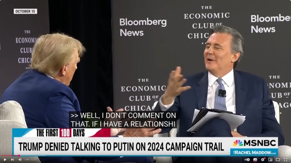 Rachel Maddow (28.02.2025) ‘Who’s that good for?’: Maddow connects the dots on Donald Trump’s behavior toward Russia. Screenshot from MSNBC-Video